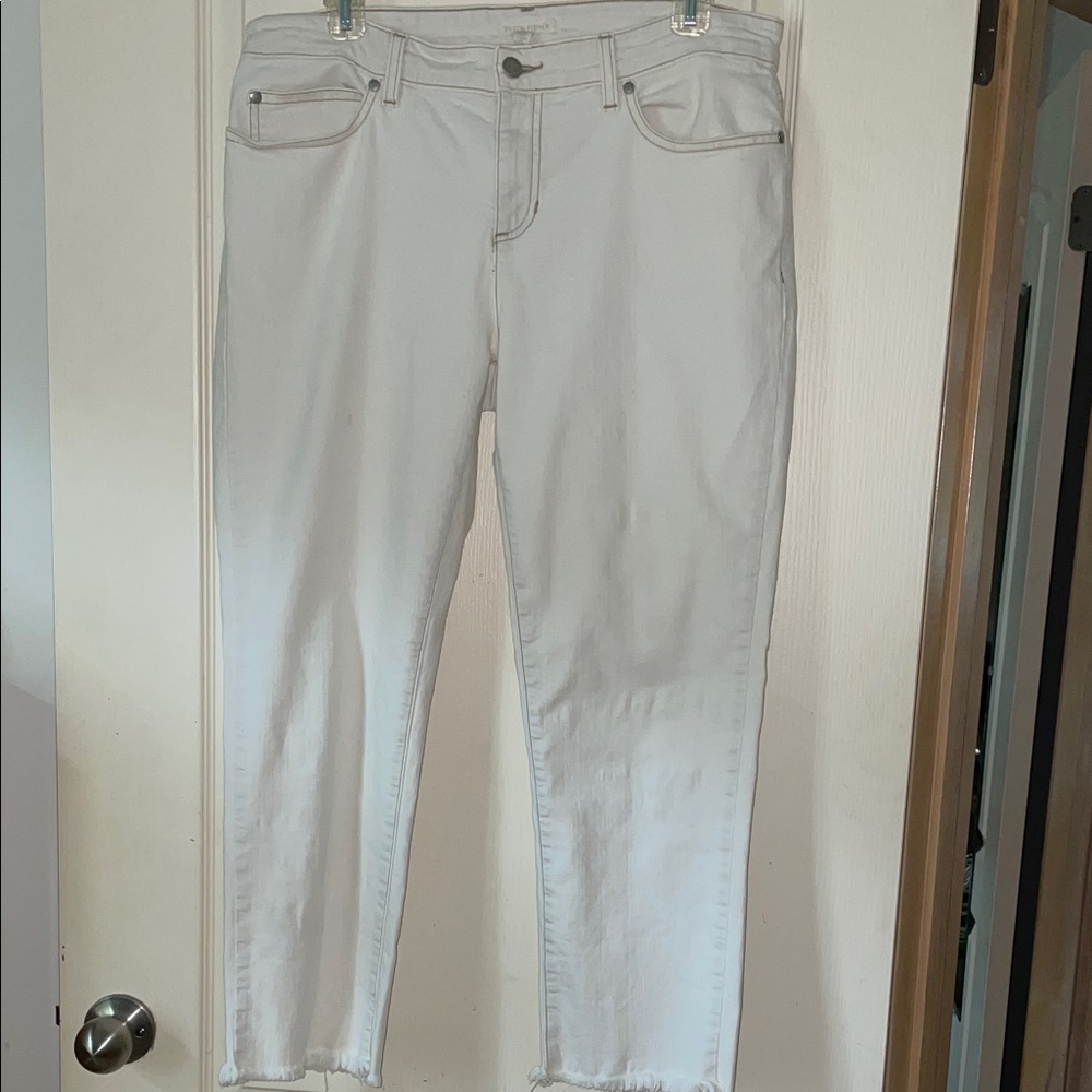 Eileen Fisher Women's Cream Ankle Jeans